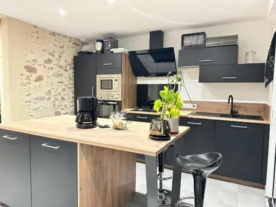 Cuisine ou kitchenette dans l'établissement Maison spacieuse près de la Loire