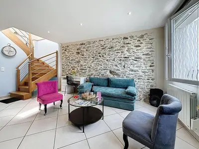 Coin salon dans l'établissement Holiday Home L'écume by Interhome