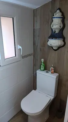 Salle de bains dans l'établissement Gite bleu