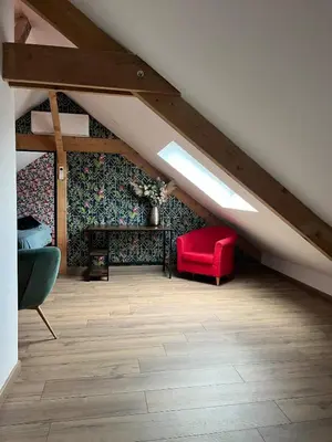 Coin salon dans l'établissement Appartement privé sans cuisine