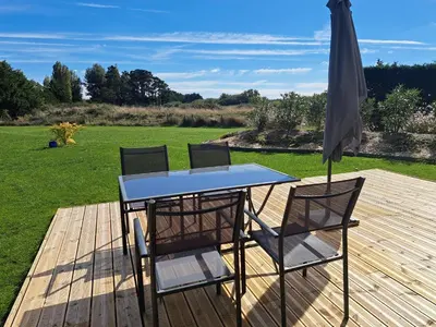 Jardin de l'établissement 900 m Océan, Les Enclos, Vue panoramique Marais Breton