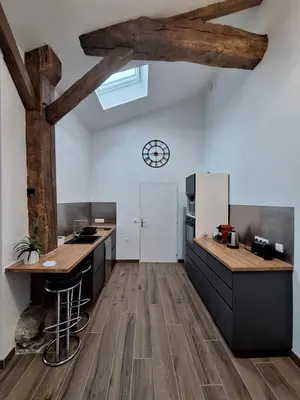 Cuisine ou kitchenette dans l'établissement Pause Champêtre