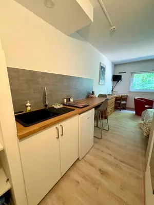 Cuisine ou kitchenette dans l'établissement Le Phoenica - Former Hotel - Parking