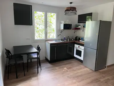 Cuisine ou kitchenette dans l'établissement Cottage near Clisson