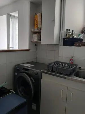Cuisine ou kitchenette dans l'établissement Maison lac