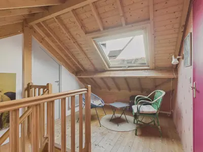 Coin salon dans l'établissement Maison avec accès privatif direct à la plage pour 6
