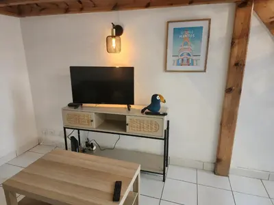 Télévision ou salle de divertissement dans l'établissement Le Cocon du Château