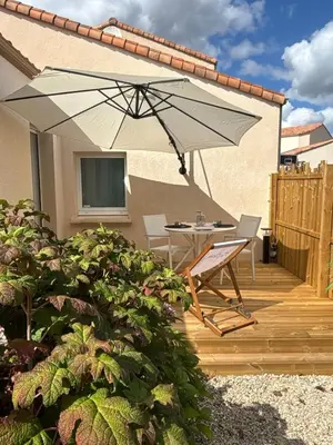 Balcon ou terrasse dans l'établissement Gîte Cosy TY CLEM cottage