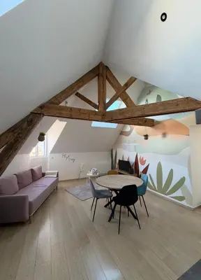 Coin salon dans l'établissement Appartement vue sur le vieux port de Pornic