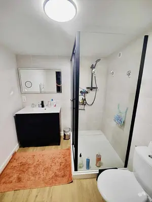 Salle de bains dans l'établissement Charmante maison avec jardin dans le cœur de Savennières