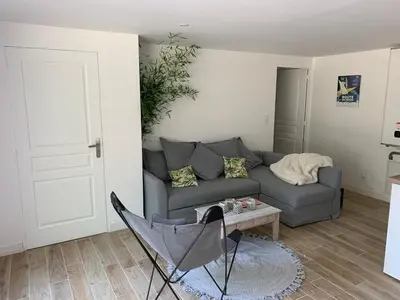 Coin salon dans l'établissement Logement T2 et Véritable écrin de verdure en ville