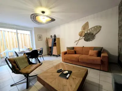 Coin salon dans l'établissement Appartement à deux pas du Vieux Port, 1 chambre, terrasse