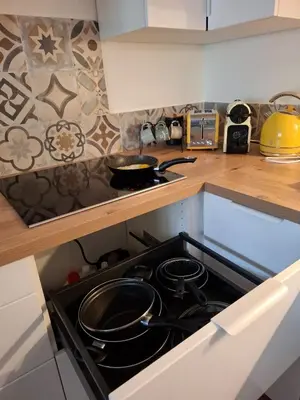 Cuisine ou kitchenette dans l'établissement Chez madame Hulotte