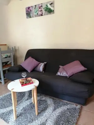 Coin salon dans l'établissement Gîte La Rocardière XL 10 personnes