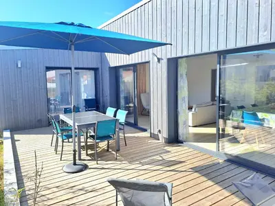 Terrasse ou espace extérieur de l'établissement La Dunette - Maison avec spa extérieur