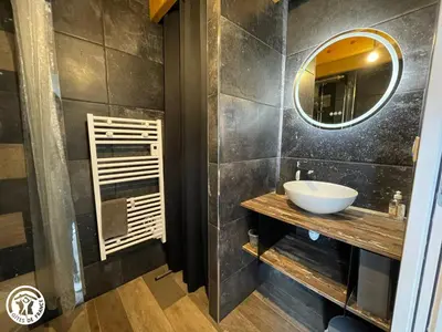 Salle de bains dans l'établissement Spacieux Gîtes en Vendée avec Piscine Chauffée - FR-1-426-596