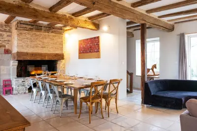 Coin salon dans l'établissement gîte de la La Haute Boulière