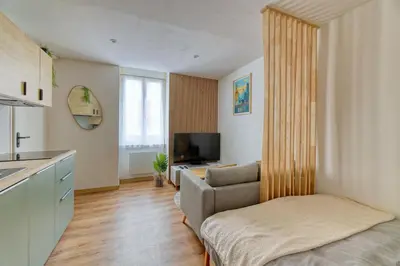 Télévision ou salle de divertissement dans l'établissement Le Petit RZ Studio élégant aux portes de Nantes