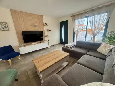 Coin salon dans l'établissement Le Nid de l'Etier, 4 chambres pour 8 pers