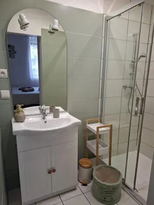 Salle de bains dans l'établissement Appartement 2 à 4 personnes à l'orée de l'ouin