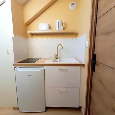 Cuisine ou kitchenette dans l'établissement Le Rachel