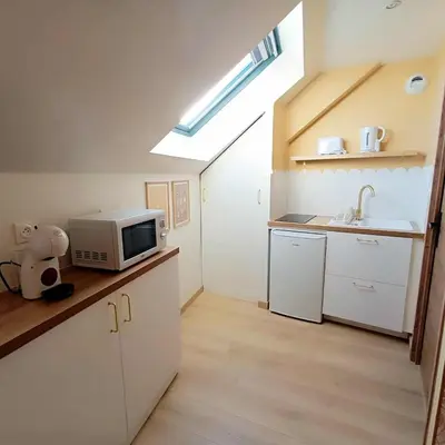 Cuisine ou kitchenette dans l'établissement Le Rachel