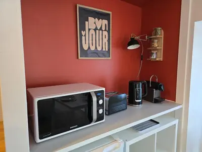 Cuisine ou kitchenette dans l'établissement Le Cocon ô coeur du centre ville