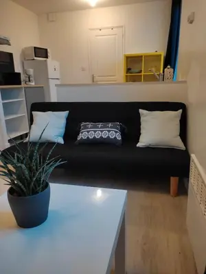 Cuisine ou kitchenette dans l'établissement Appartement Cozy avec Parking privé, Wifi & Linge, Check-in autonome