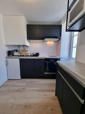Cuisine ou kitchenette dans l'établissement Studio en centre-ville
