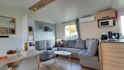 Cuisine ou kitchenette dans l'établissement Les Pins Dorés- F125S - Clim- Animaux- Camping 4