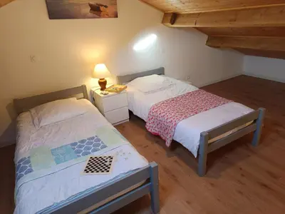 Un ou plusieurs lits dans un hébergement de l'établissement Notre-Dame-de-Monts - Apt spacieux 76m² - 6 pers - Animaux admis - Parking - FR-1-540-327