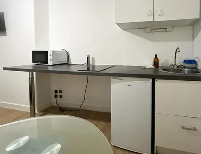 Cuisine ou kitchenette dans l'établissement studio 2 personnes la doutre