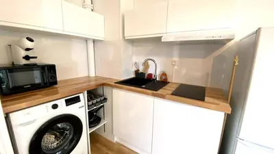 Cuisine ou kitchenette dans l'établissement T2 refait à neuf Quartier Chantenay avec Parking