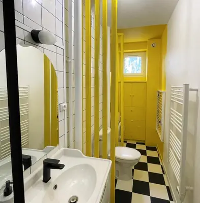 Salle de bains dans l'établissement Le Mondrian - Vue sur Erdre - Proche Gare-Tram