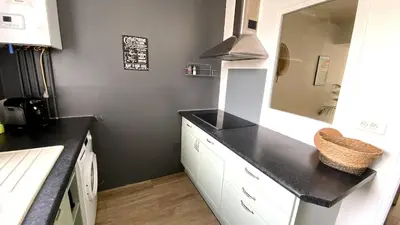 Cuisine ou kitchenette dans l'établissement T2 Île de Nantes proche CHU avec Parking