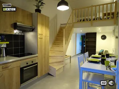 Cuisine ou kitchenette dans l'établissement Studio Les Epesses