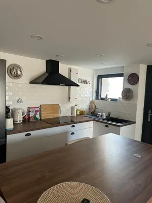 Cuisine ou kitchenette dans l'établissement Maisonnette de ville