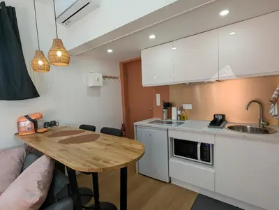 Cuisine ou kitchenette dans l'établissement La Suite - Résidence Chez Gally à Angers