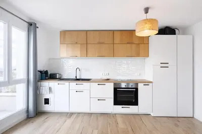 Cuisine ou kitchenette dans l'établissement New L'Alexandre Comfort Space and View