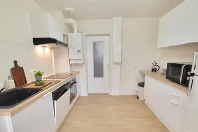Cuisine ou kitchenette dans l'établissement L'Échappée de Penhoët
