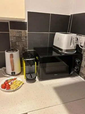Cuisine ou kitchenette dans l'établissement Le Côté Plage - Saint-Nazaire