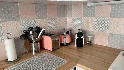 Cuisine ou kitchenette dans l'établissement Mon boudoir en bord de mer