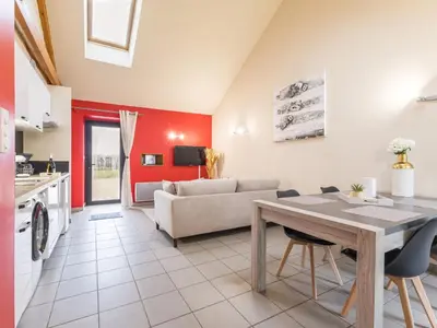 Cuisine ou kitchenette dans l'établissement Gîte rural rénové avec terrasse en campagne, accepte animaux - FR-1-306-1327