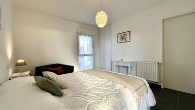 Un ou plusieurs lits dans un hébergement de l'établissement GU000-115 Appartement 2 pièces 2 couchages- la Guérinière