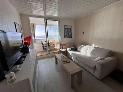 Télévision ou salle de divertissement dans l'établissement Superbe Appartement 3 pièces, 6 Couchages, Plage à 50m - FR-1-224C-365