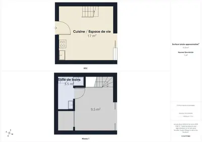 Plan de l'établissement Appartement pour 4, piscine, mer à 150 m