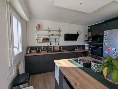 Cuisine ou kitchenette dans l'établissement T2 avec une superbe vue sur la Loire - parking