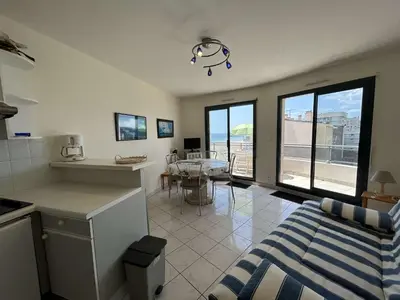 Un ou plusieurs lits dans un hébergement de l'établissement SJ130-503 - Appart 2 pièces 4 couchages - SAINT JEAN DE MONTS