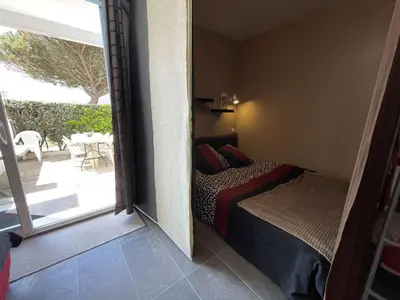 Un ou plusieurs lits dans un hébergement de l'établissement SH210-06A - Appartement studio 4 couchages - Saint Hilaire de Riez