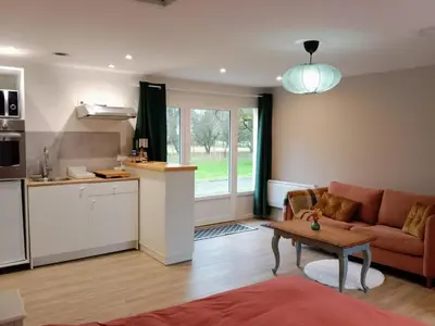 Cuisine ou kitchenette dans l'établissement Studio nature indépendant
